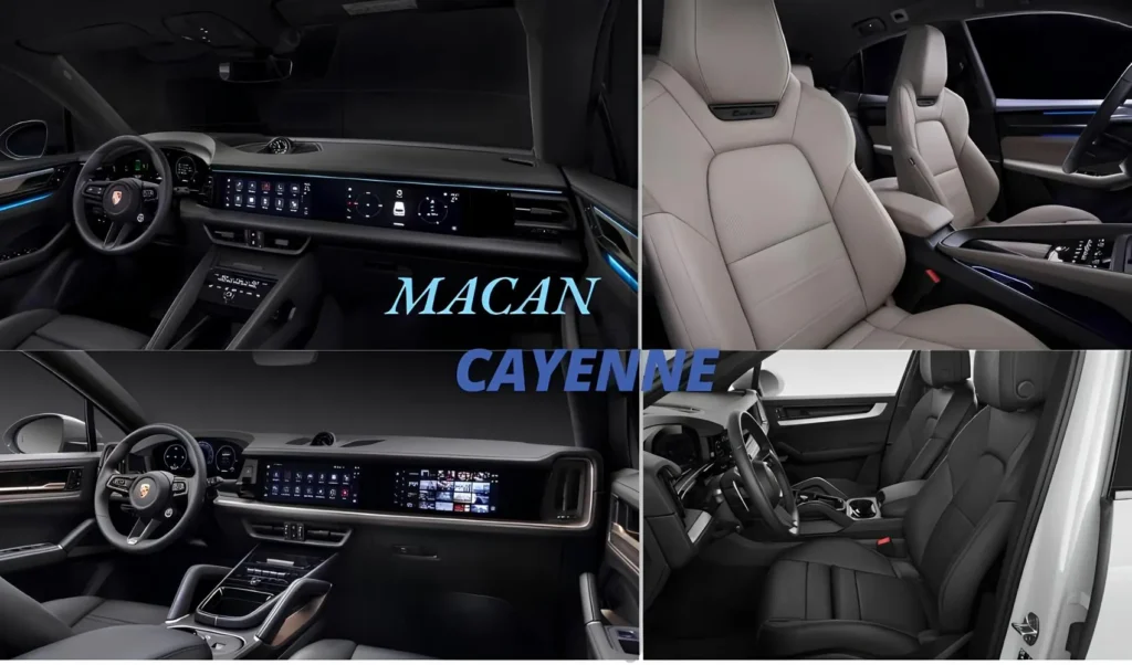 A view of the sophisticated interior of both Porsche Macan and Cayenne.