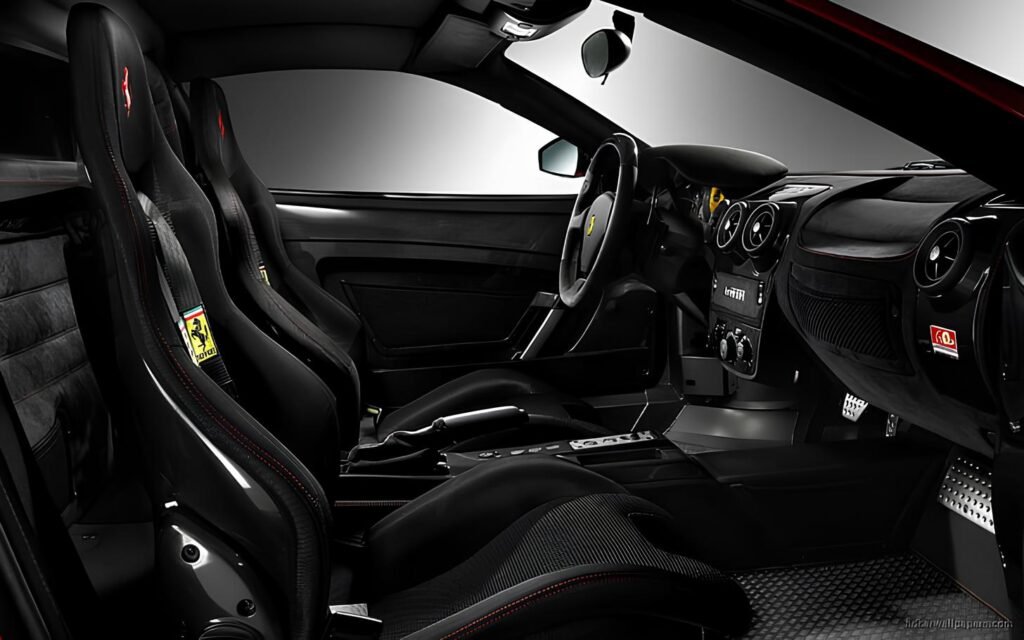 A close lookup at Ferrari F430 interior 