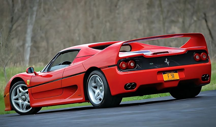 Ferrari F50 photographed from the rear quarter view.